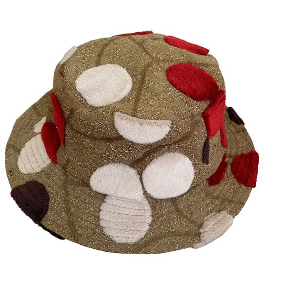 Poupa Litza Recycled Tapestry Canvas Fuzzy Circle Pattern Bucket Hat - Picture 1 of 5